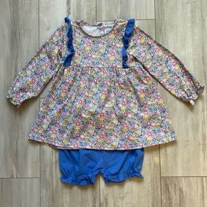 NWT Trotter Street Kids Liberty Floral Ruffle Top with Bloomer Shorts Set, 4T